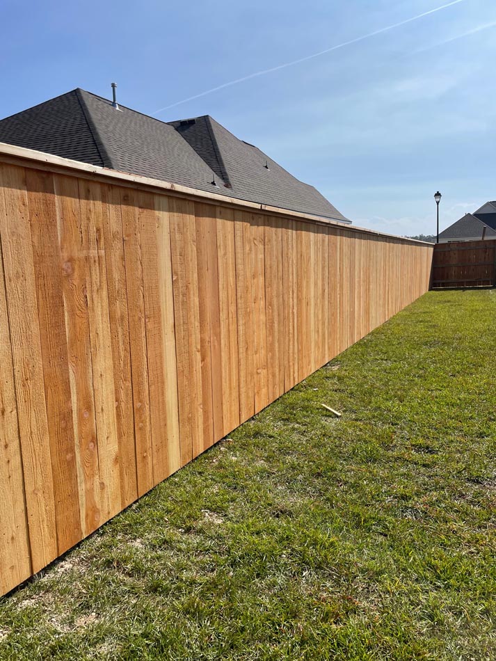 Cedar Privacy Fence with Cap & Trim