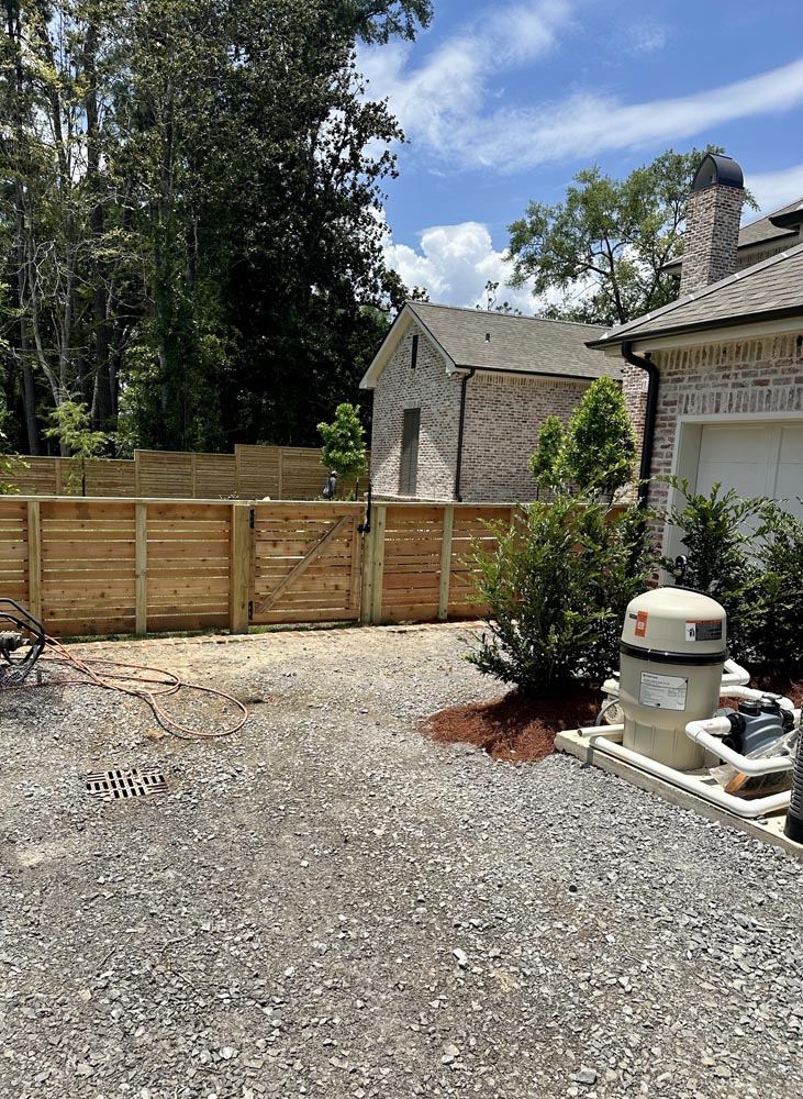 Horizontal Wood Fence & Gate Project