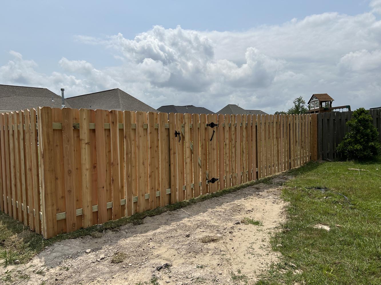 Wood Shadowbox Fencing & Gate